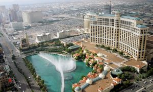 Las Vegas Strip Covered in Snow as Storm Moves Across the Desert in Nevada