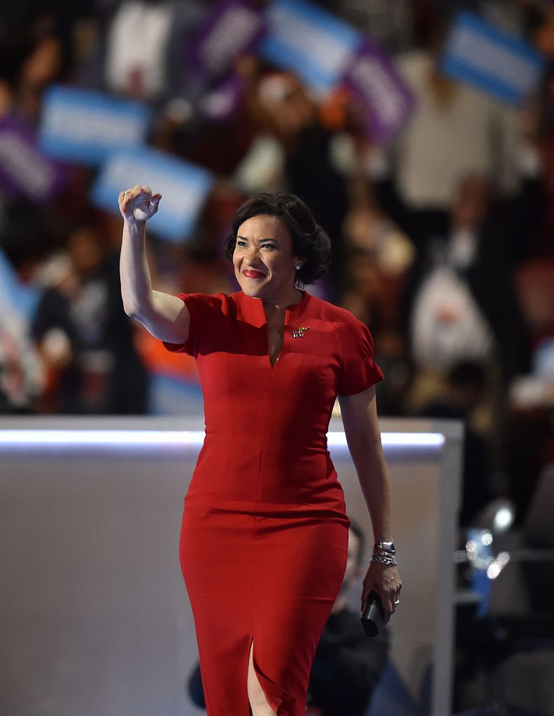 Flint, Michigan Mayor Karen Weaver arrives to address Day Three of the Democratic National Convention at the Wells Fargo Center in Philadelphia, Pa., July 27, 2016. (NICHOLAS KAMM/AFP/Getty Images)