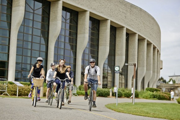 Cyclists ride past the Museum of Canadian History in Gatineau, Quebec. (Ottawa Tourism)