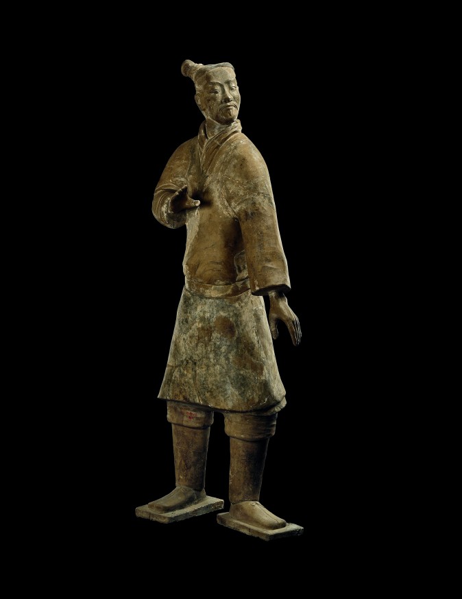 Standing archer, Qin Dynasty (221–206 B.C.). Earthenware, Emperor Qinshihuang's Mausoleum Site Museum. (The Metropolitan Museum of Art)