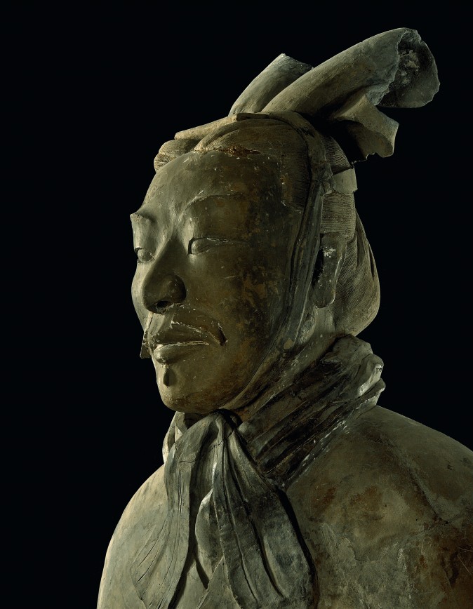 Unarmored General (detail), Qin Dynasty (221–206 B.C.). Earthenware, Emperor Qinshihuang's Mausoleum Site Museum. (The Metropolitan Museum of Art)
