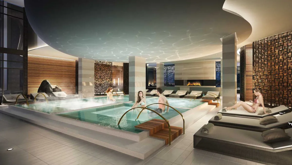 Rendering of the Teahouse Condos pool. (Courtesy of Lanterra Developments)