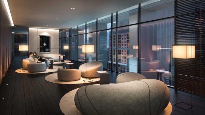 Rendering of the Teahouse Condos Rock Lounge. (Courtesy of Lanterra Developments)