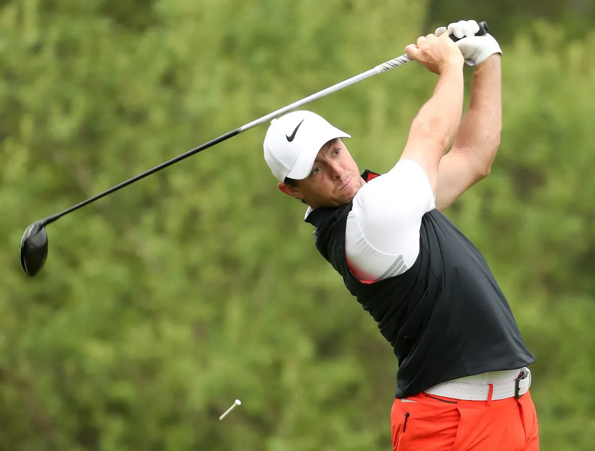 Northern Ireland’s Rory McIlroy tees off on the third hole during the third round of the World Golf Championships-Dell Technologies Match Play at the Austin Country Club on March 24, 2017 in Austin, Texas. (Christian Petersen/Getty Images)