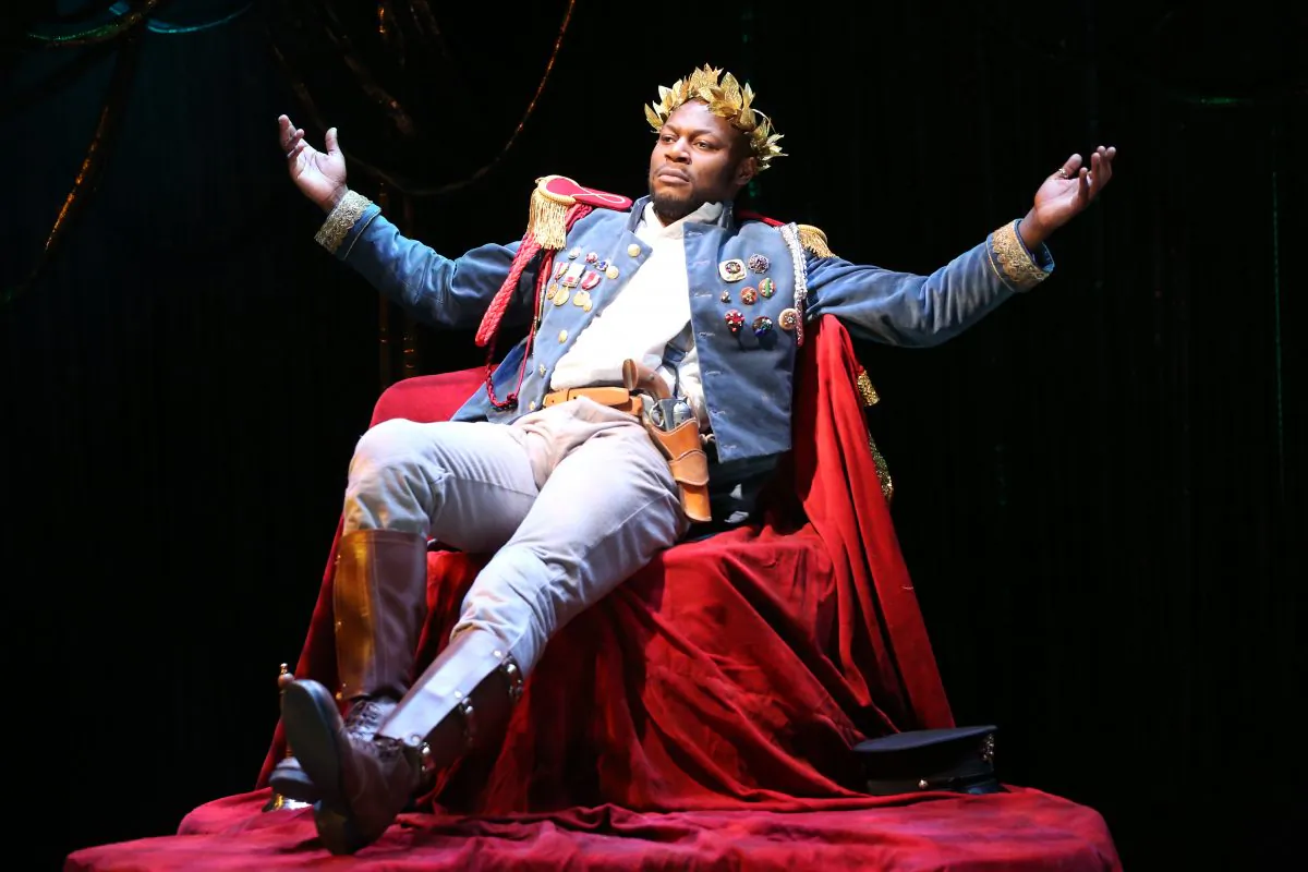 Obi Abili is superb as the ill-fated ruler in Eugene O’Neill’s “The Emperor Jones.” (Carol Rosegg)