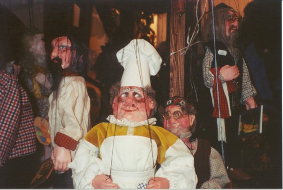 Hand-carved Czech puppets. (Courtesy Susan Hallet)