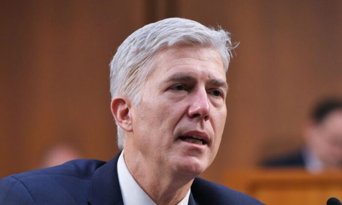 Justice Neil Gorsuch during a hearing in the Hart Senate Office Building in Washington on March 22, 2017. (Mandel  Ngan/AFP/Getty Images)