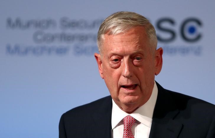 Defense Secretary Jim Mattis speaks at the opening of the 53rd Munich Security Conference in Munich, Germany on Feb. 17, 2017. (REUTERS/Michael Dalder)