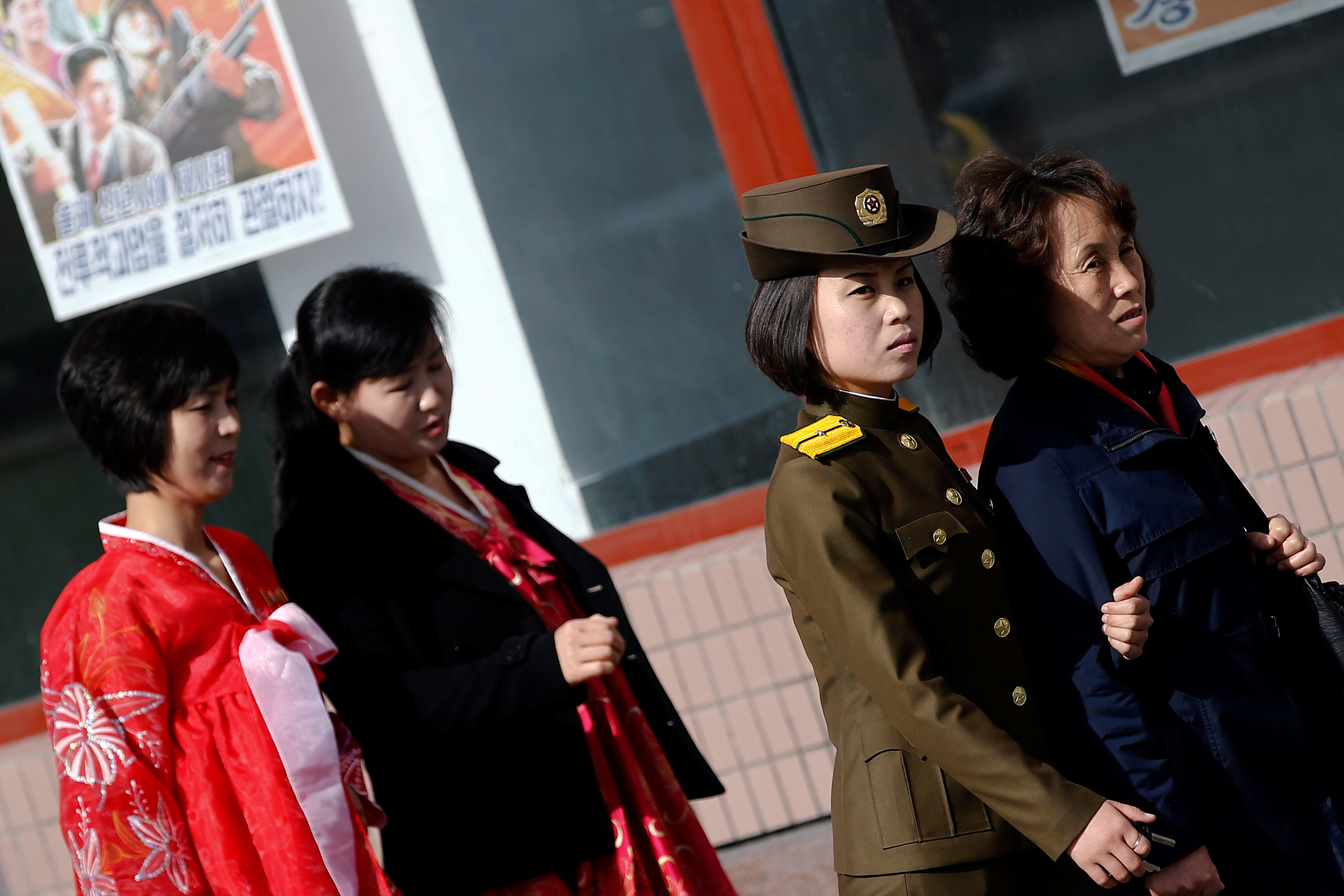 People commute in central Pyongyang, North Korea April 12, 2017. (REUTERS/Damir Sagolj)