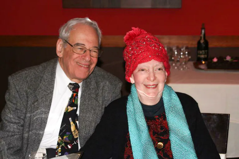 Bob and Ellen Gutenstein celebrate Ellen's birthday three months before her death. (Courtesy of the Gutenstein family)