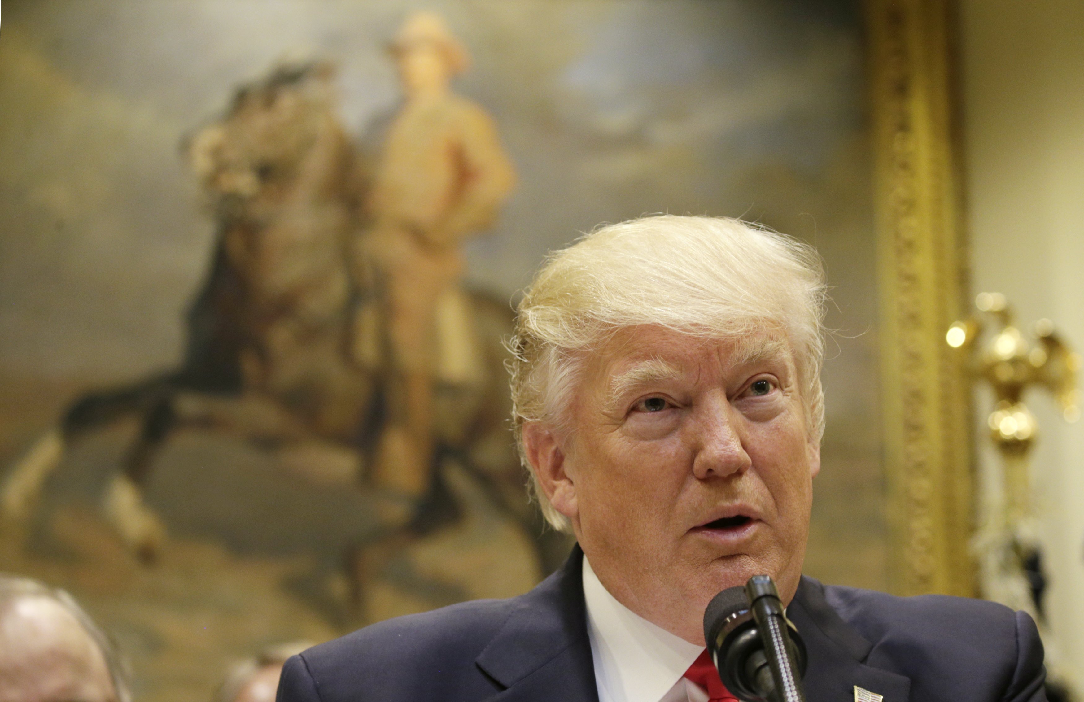 President Donald Trump speaks prior to signing an Executive Order on "Offshore Energy Strategy" at the White House in Washington on April 28, 2017. (REUTERS/Kevin Lamarque)