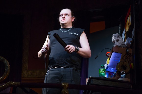 The sound and light technician Trevor (Rob Falconer) doesn't help the proceedings. (Jeremy Daniel)