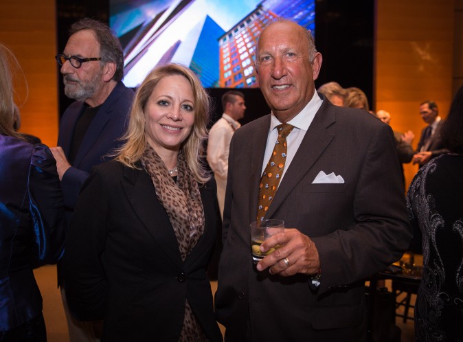Herb Hirsch (R) and guest at the Berkshire Hathaway HomeServices New York  celebration. (Benjamin Chasteen/The Epoch Times)