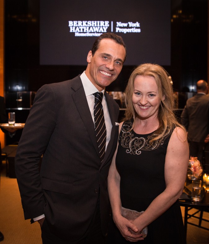 Claudio Prattico and Anne Flanagan at the Berkshire Hathaway HomeServices New York  celebration. (Benjamin Chasteen/The Epoch Times)