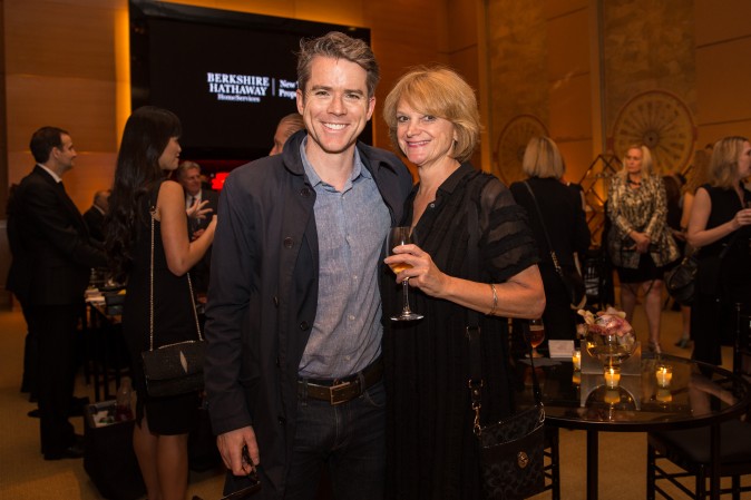 Actor Christian Campbell and Graceann Berstein at the Berkshire Hathaway HomeServices New York  celebration. (Benjamin Chasteen/The Epoch Times)