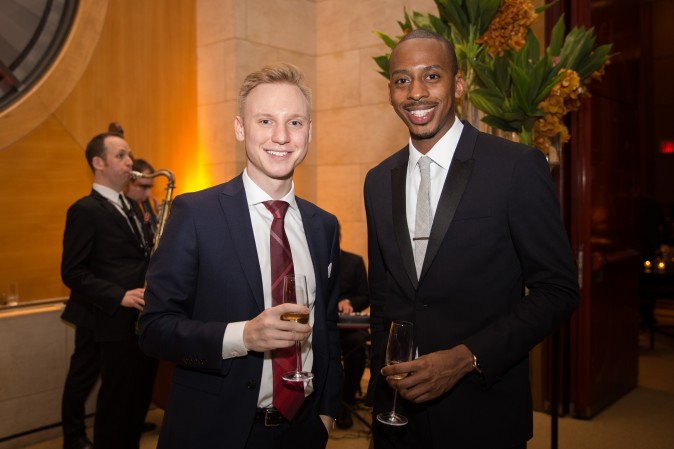 Niklas Hackstein and Carlton Williams  at the Berkshire Hathaway HomeServices New York  celebration. (Benjamin Chasteen/The Epoch Times)