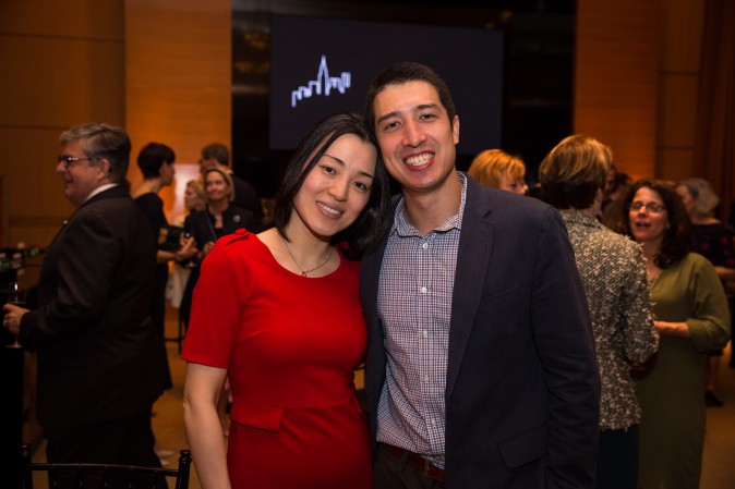 Guests and real estate agents celebrate the opening of Berkshire Hathaway HomeServices New York Properties hosted at the Four Seasons hotel in Manhattan on April 26, 2017. (Benjamin Chasteen/The Epoch Times)