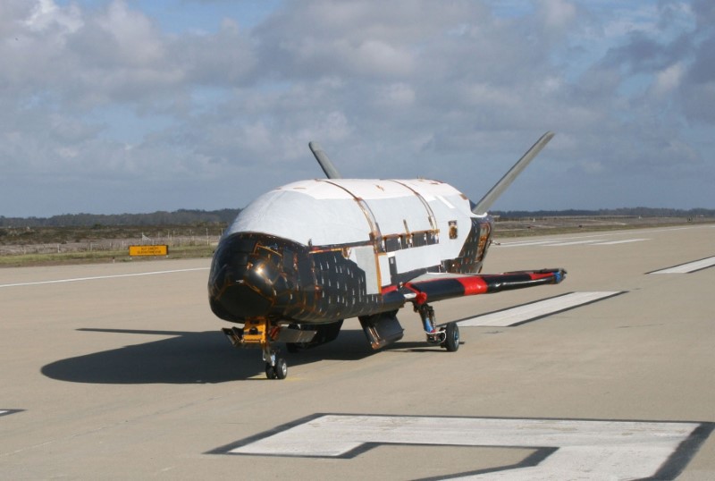 The X-37B Orbital Test Vehicle taxis on the flightline during testing at the Astrotech facility in Titusville, Fla., on March 2010. (REUTERS/U.S. Air Force)