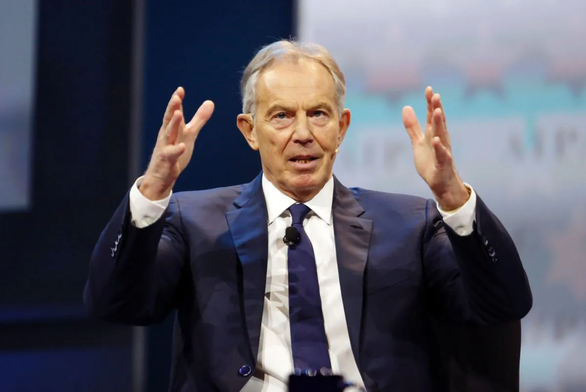 Former British Prime Minister Tony Blair in Washington on March 26. (Andrew Biraj/AFP/Getty Images)
