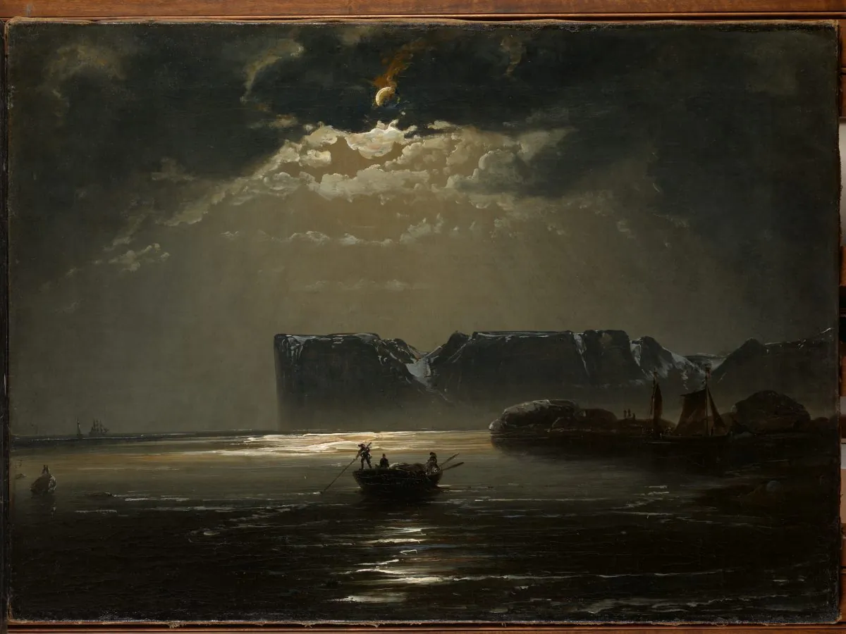 "The North Cape by Moonlight," 1848, by Peder Balke. Oil on canvas, private collection, Oslo. (The Metropolitan Museum of Art)