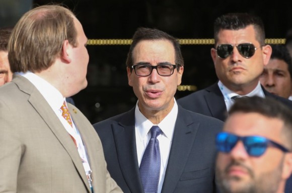 U.S. Secretary of the Treasury Steven Mnuchin arrives at the G7 for Financial ministers in the southern Italian city of Bari on Italy May 11, 2017. (REUTERS/Alessandro Bianchi)