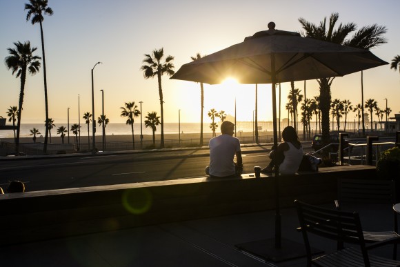 A view of the Pacific Ocean from Pacific City, Huntington Beach. (Channaly Philipp/The Epoch Times)