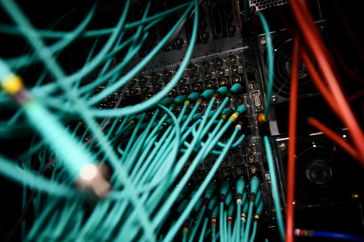 Cables and computers are seen inside a data centre at an office in the heart of the financial district in London, Britain, on May 15, 2017. (REUTERS/Dylan Martinez)