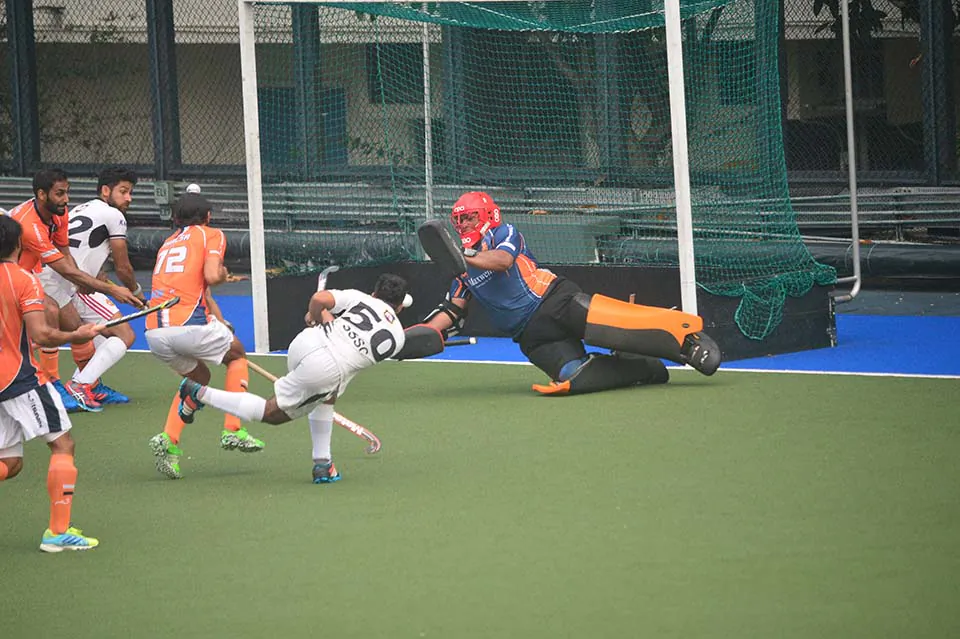 SSSC-A pressure the Khalsa-A goal during the Holland Cup final at King's Park on Sunday May 14, 2017. (Eddie So)