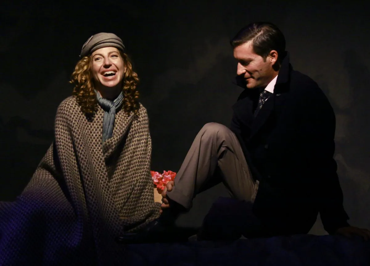 Tanna Frederick and Mike Falkow in “Train to Zakopane.” (Tristan Baur)