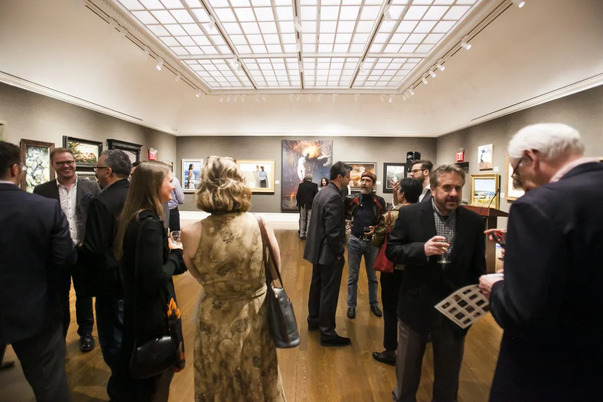 VIP Reception of 12th International ARC Salon Exhibition at the Salmagundi Club in Manhatan, New York, on May 12, 2017. (Milene Fernandez/The Epoch Times)