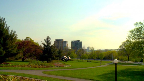 The victims of communism memorial will sit in a corner of the Garden of the Provinces and Territories near Parliament Hill in Ottawa. (Gerry Smith/NTD Television)