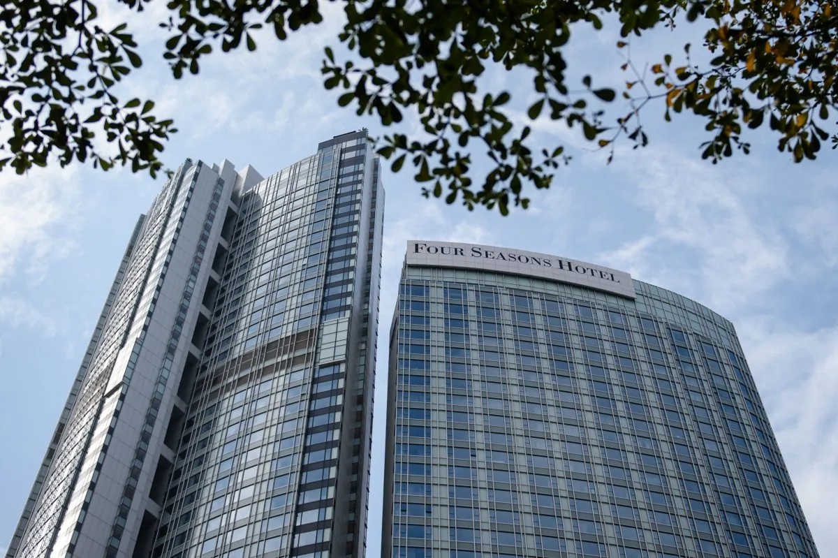 The Four Seasons Hotel building in Hong Kong on Feb. 1, 2017.
(Anthony Wallace/AFP/Getty Images)