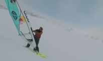 The Man Who Windsurfs on Snow