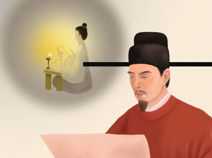 Kou Zhun lived a frugal life despite being a prime minister. When he once fell into indulgence, he was moved to tears and quickly changed his ways after reading a poem left by his mother before she died. (SM Yang/Epoch Times)