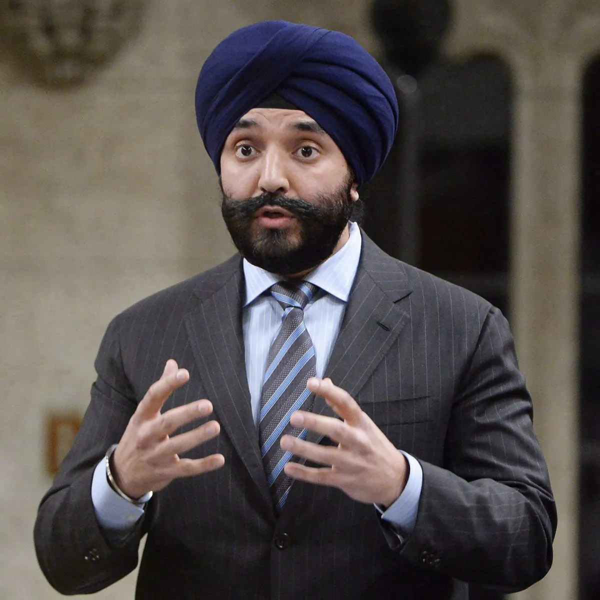 Innovation, science and economic development minister Navdeep Bains during Question Period in the House of Commons in Ottawa on Feb. 23, 2017. (The Canadian Press/Adrian Wyld)