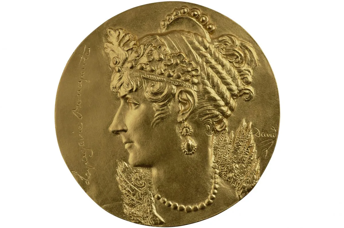 Josephine Bonaparte (1763–1814); Empress Consort of France 1804–10; Queen Consort of Italy 1805–10), circa 1832, by Pierre-Jean David d’Angers (1788–1856).
Gilt copper alloy, cast; 177.8 mm. Collection of Dr. Stephen K. and Janie Woo Scher. (Michael Bodycomb)