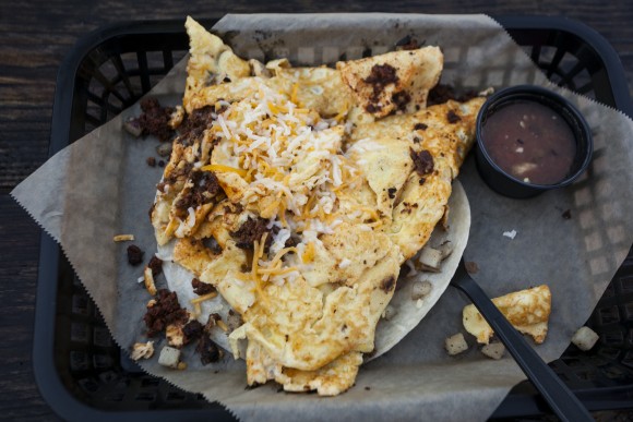 Breakfast taco in Huntington Beach, California on October 20, 2016. (Channaly Philipp/The Epoch Times)