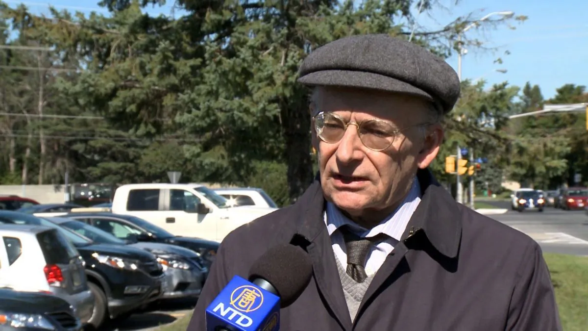 David Matas is interviewed by NTD Television in Ottawa in September 2016. The human rights lawyer says Magnitsky-style legislation could help mitigate rights abuses in the world. (NTD Television)