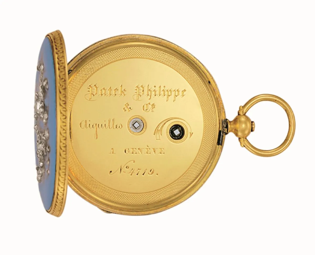 In 1851 at the Great
Exhibition in London,
Queen Victoria chose
this pendant watch at the 1851 Great Exhibition in London, an act which ensured
the reputation of the
Patek Philippe. (Patek USA)