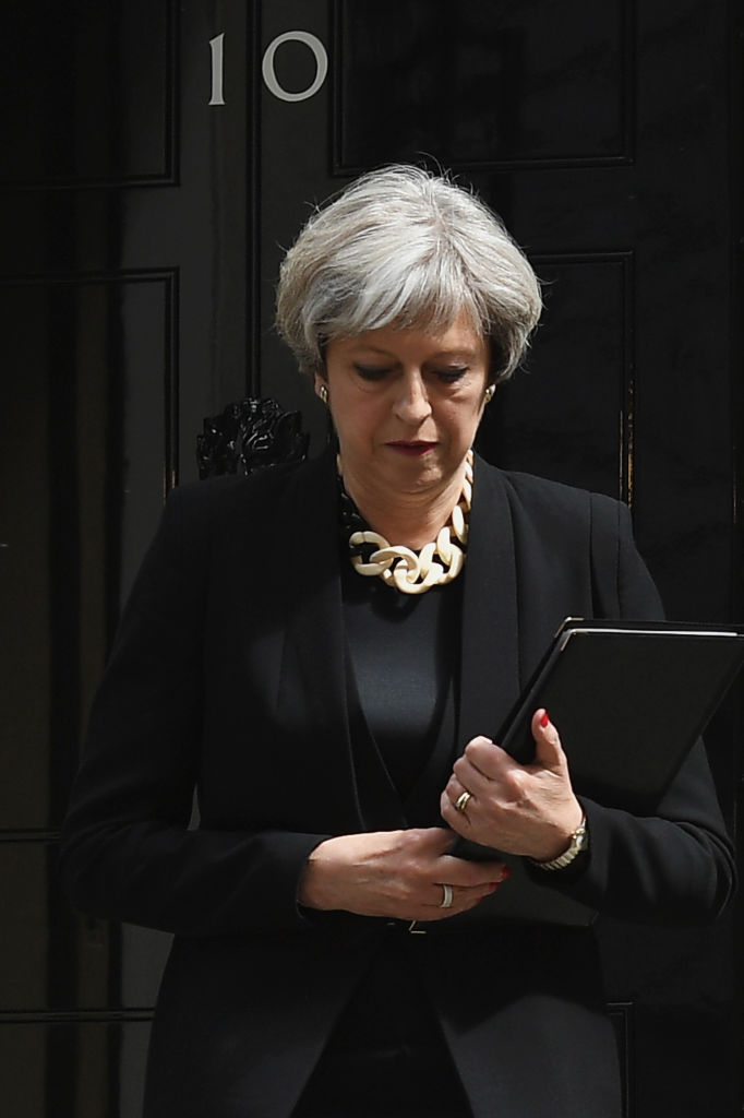 Britain's PM Theresa May at 10 Downing Street in London, England on June 4, 2017. (Leon Neal/Getty Images)
