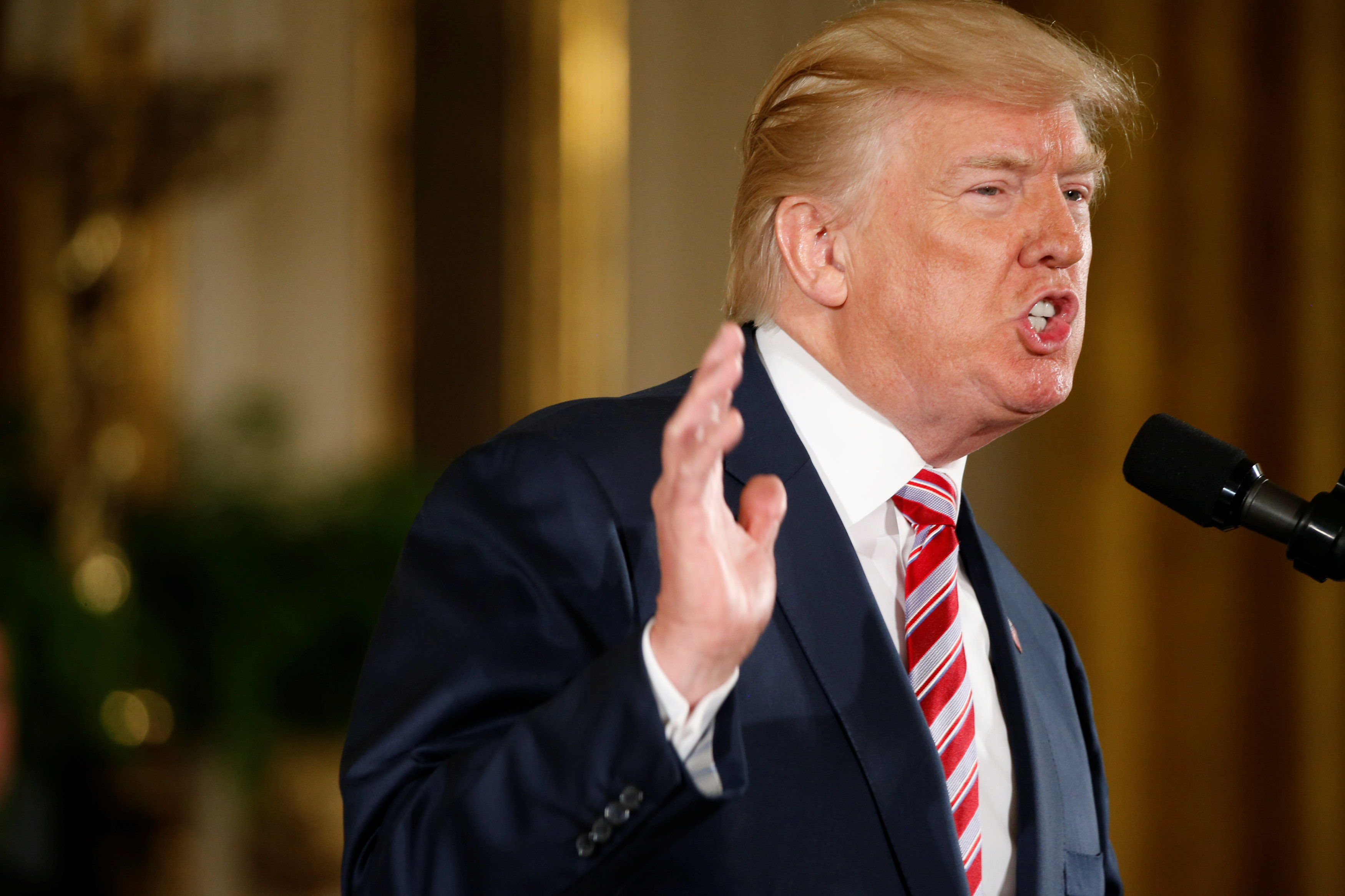 President Donald Trump announces his air traffic control initiative at the White House in Washington on June 5, 2017. (REUTERS/Joshua Roberts)