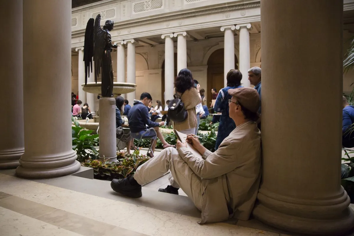Open sketch at the "First Fridays" event at The Frick Collection in New York City on June 2, 2017. (Samira Bouaou/The Epoch Times)