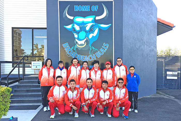 The Hong Kong team that participated in the 2017 Gold Coast Multi-Nations event at Broadbeach Bowls Club in early June 2017. (Walter Kwok)