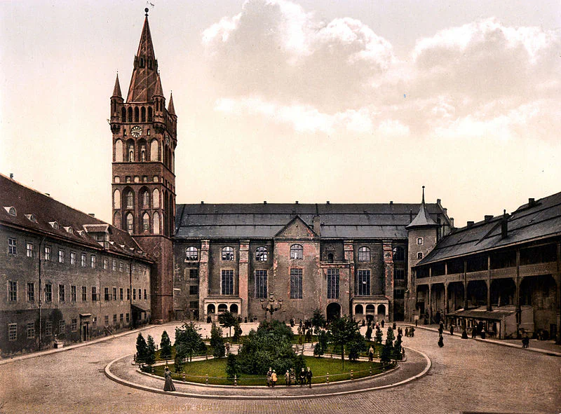 Königsberg Castle courtyard and church of the castle and the criminal tribunal, Kaliningrad, Russia. (Library of Congress)