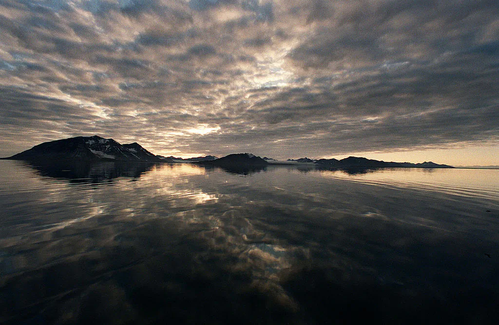The sunset at the Svalbard archipel in Norway. (GILLES LEIMDORFER/AFP/Getty Images)