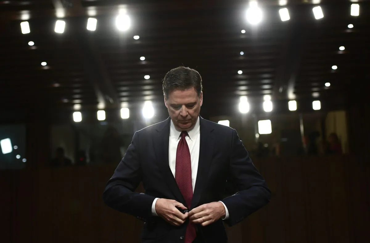 Former FBI Director James Comey testifies before the Senate Intelligence Committee on June 8, 2017. (BRENDAN SMIALOWSKI/AFP/Getty Images)