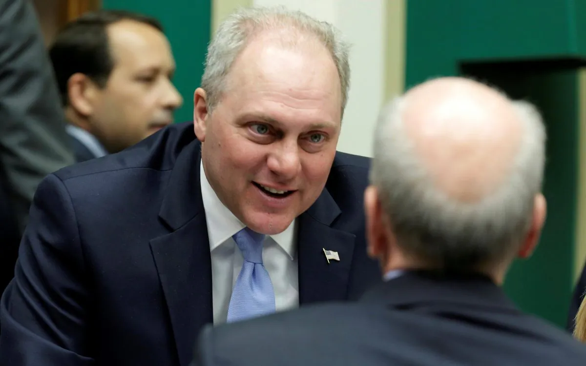 House Majority Whip Steve Scalise (R-LA) speaks with Peter Welch (D-VT) before the markup of the the American Health Care Act, the Republican replacement to Obamacare, on Capitol Hill in Washington on March 8, 2017. (REUTERS/Joshua Roberts)