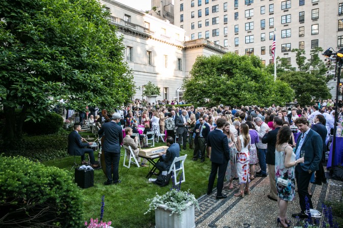 Jazz band The Flail perform at The Frick's Spring Garden Party.  (Benjamin Chasteen/The Epoch Times)