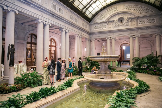 The Frick's Garden Court during the Spring Garden Party.  (Benjamin Chasteen/The Epoch Times)