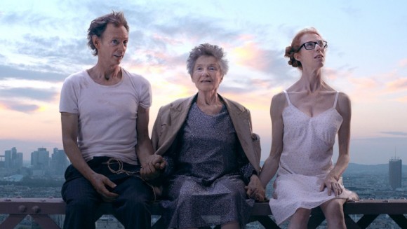Dominique Abel, Emmanuelle Riva, and Fiona Gordon in "Lost in Paris." (Dominique Abel, Emmanuelle Riva, and Fiona Gordon in "Lost in Paris." (mk2 Films)